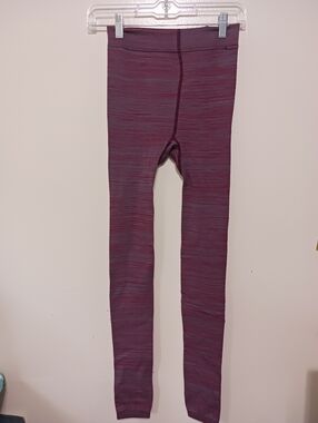Unbranded Womens Space-Dyed Fleece Lined Burgundy Leggings 1x/2x A-19